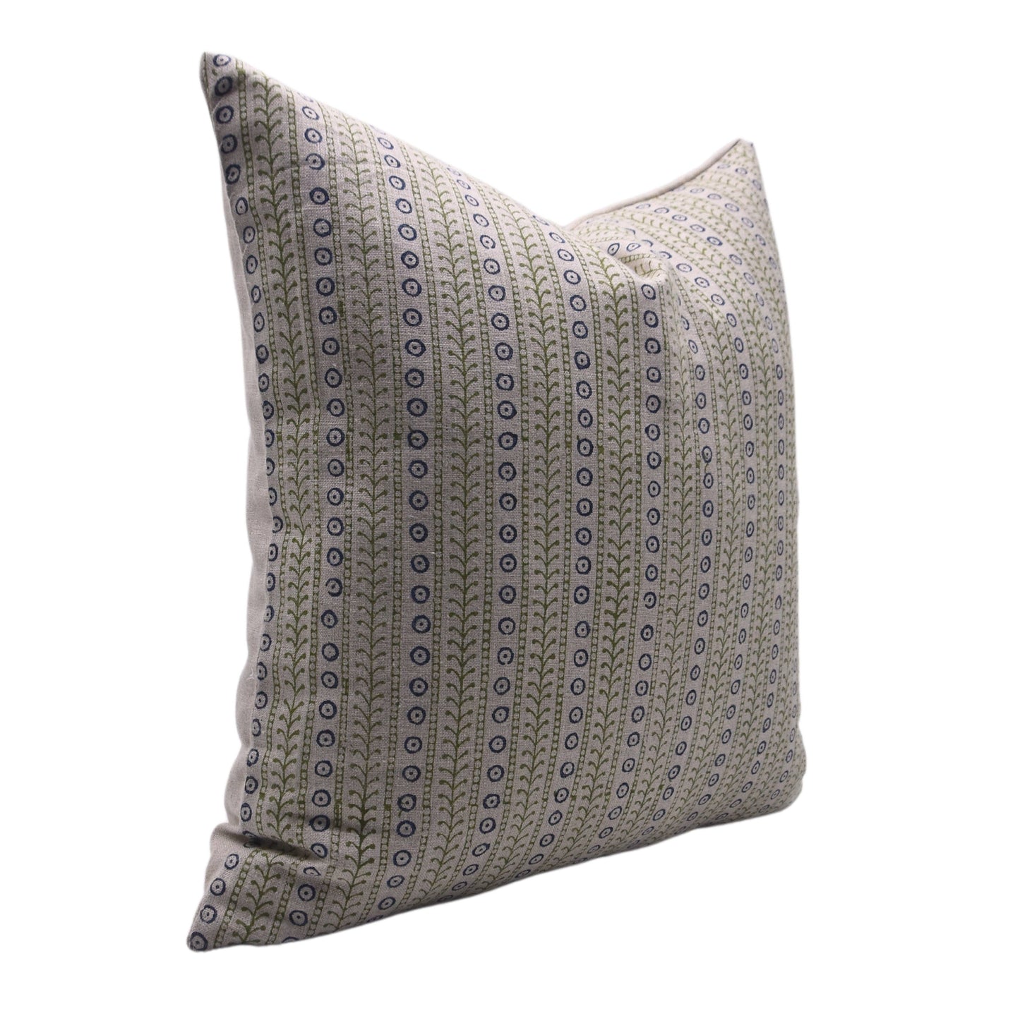 Natural Block Stripe Linen Pillow 14x36