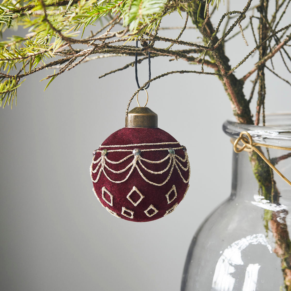 Maroon Velour Mini Ornament