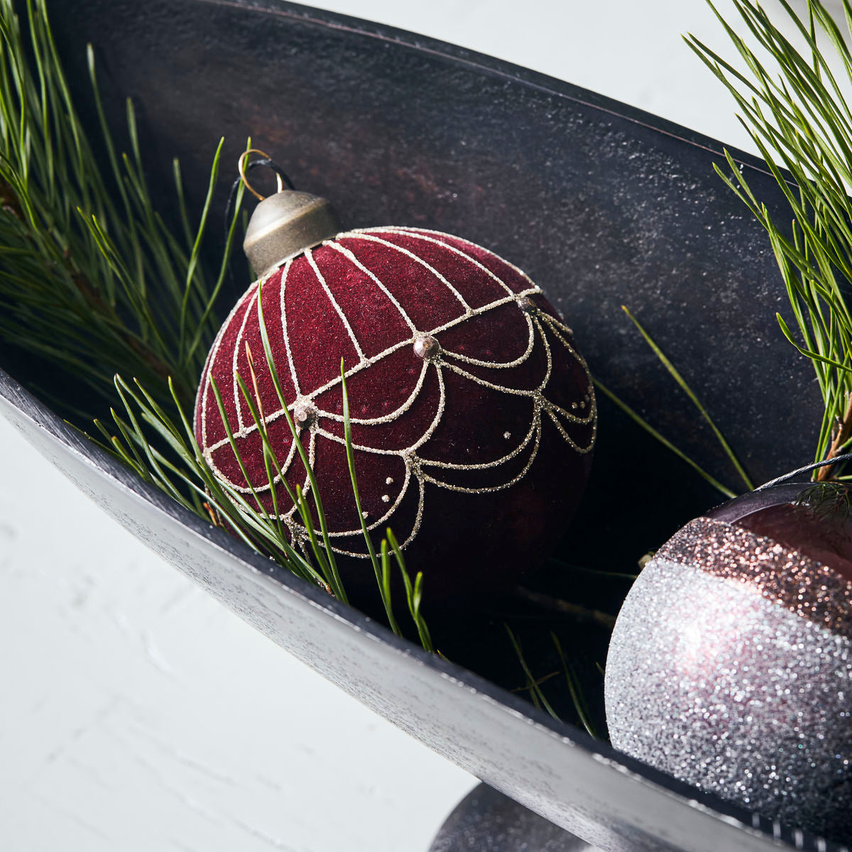 Maroon Velour Ornament