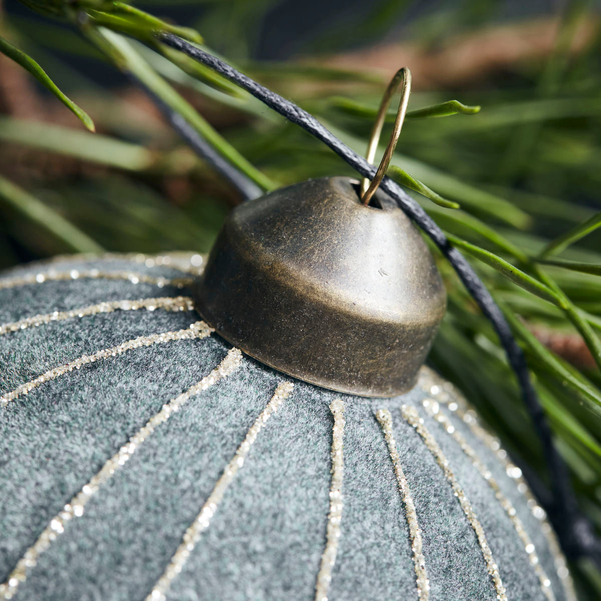 Dusty Green Velour Ornament