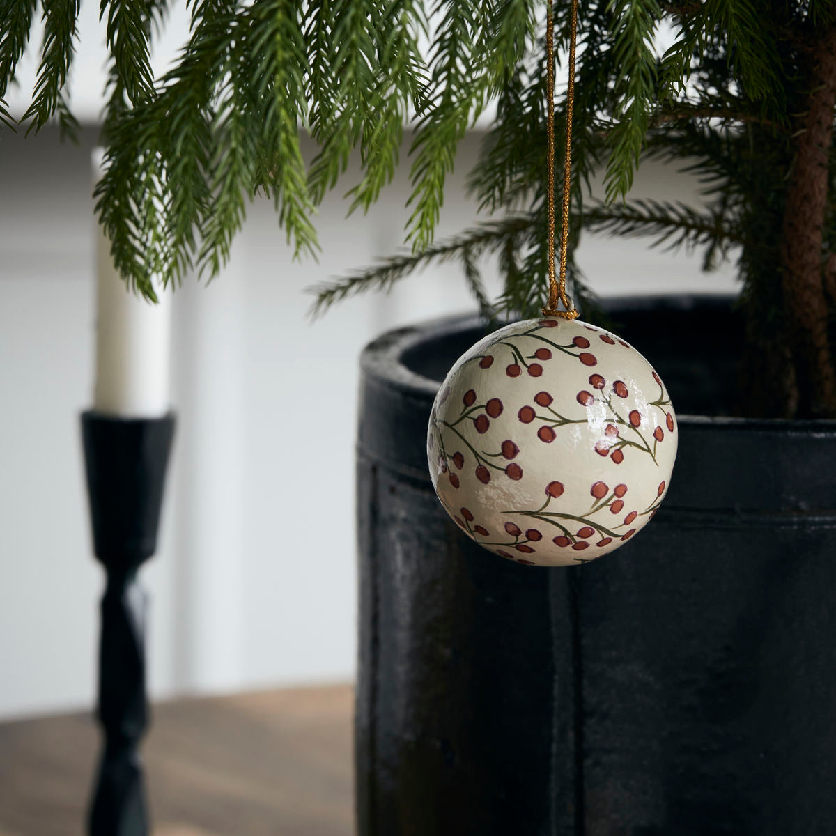 Paper Mache Berries Ornament