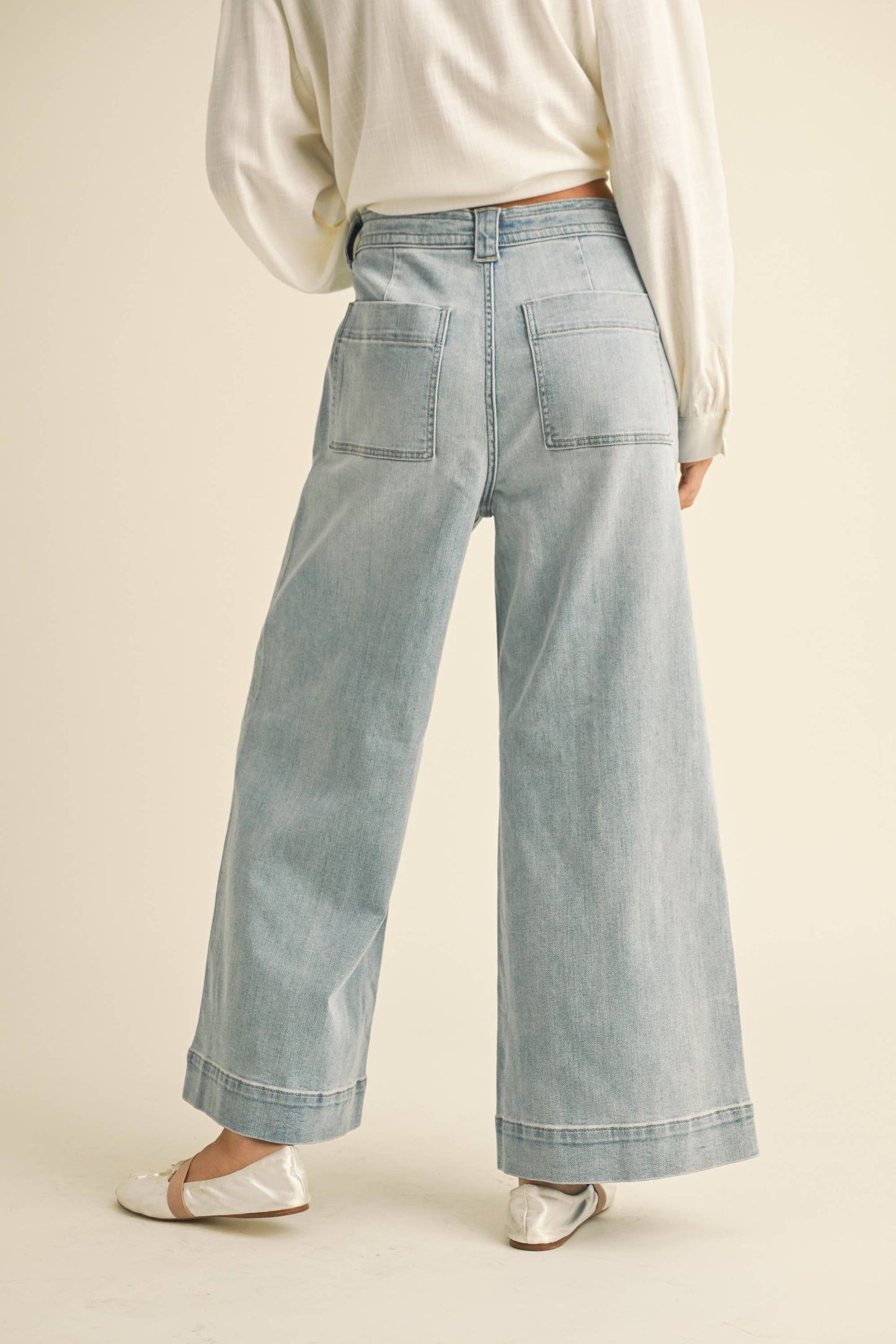 Washed Denim with Tie Front