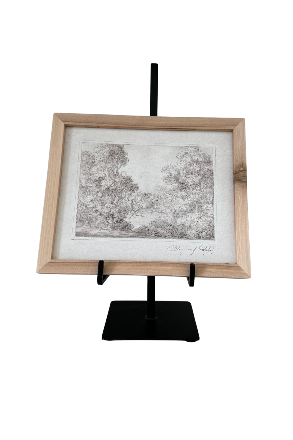 Easel Stand Dual Arm Black Iron