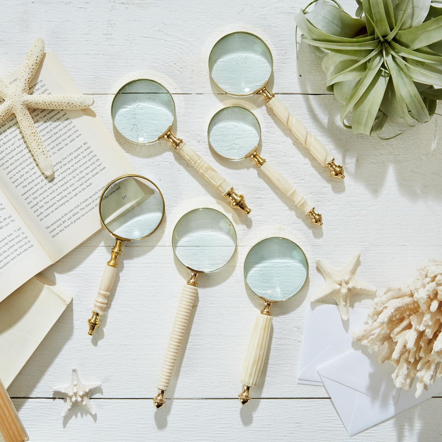 Antiqued Brass Magnifying Glass