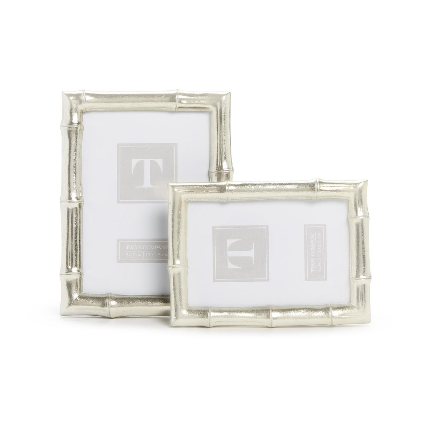 Silver Faux Bamboo Photo Frames
