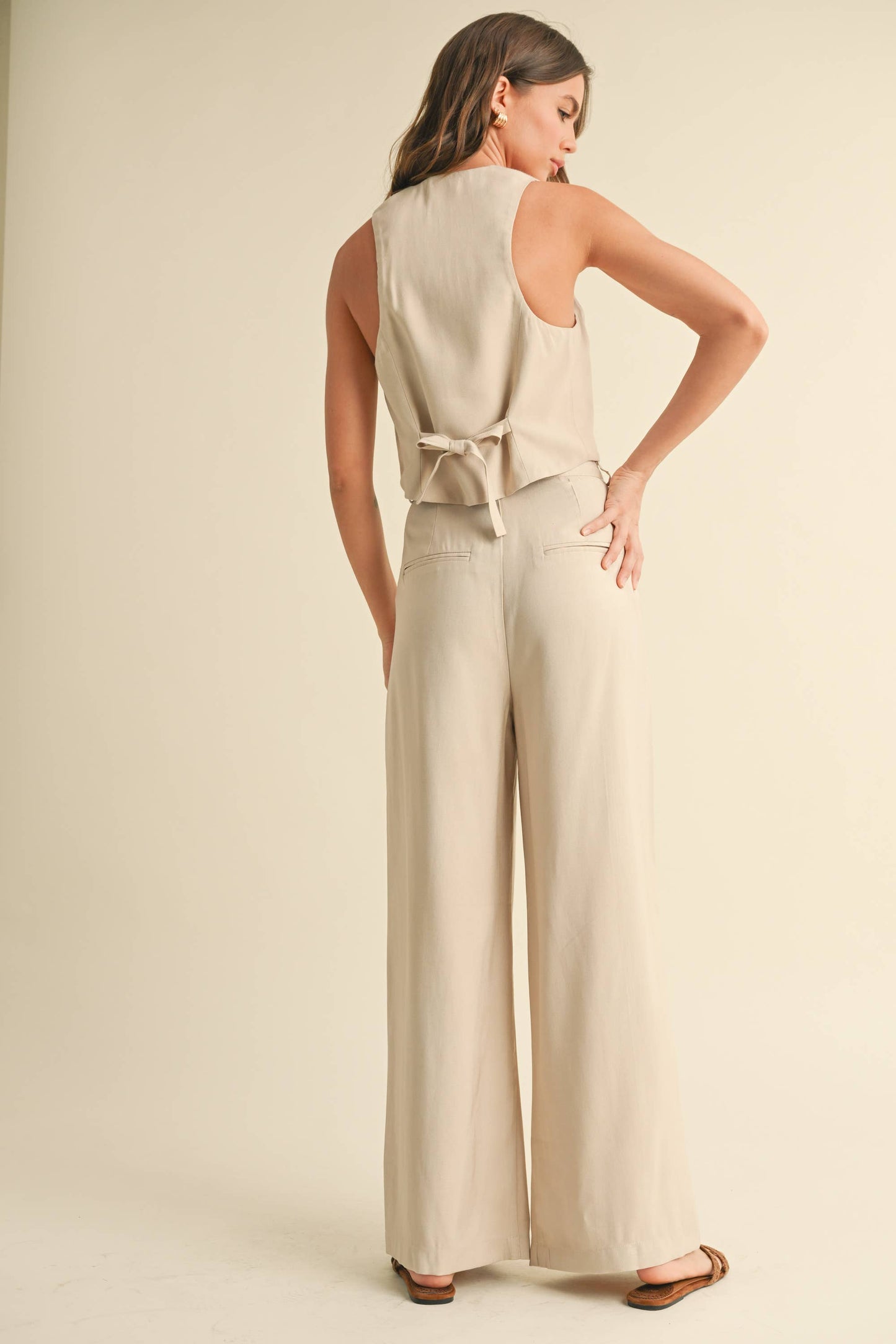 High Waisted Wide Leg Trouser