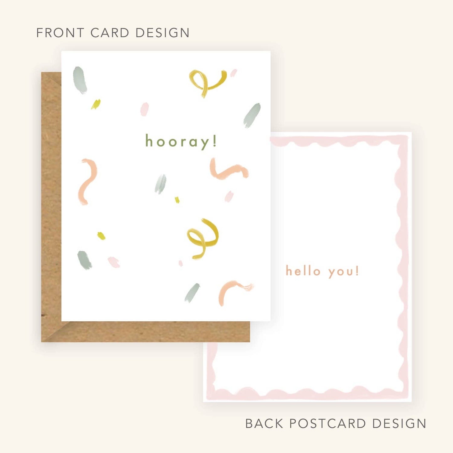 Hooray + Hello You - 2 in 1 Card & Postcard