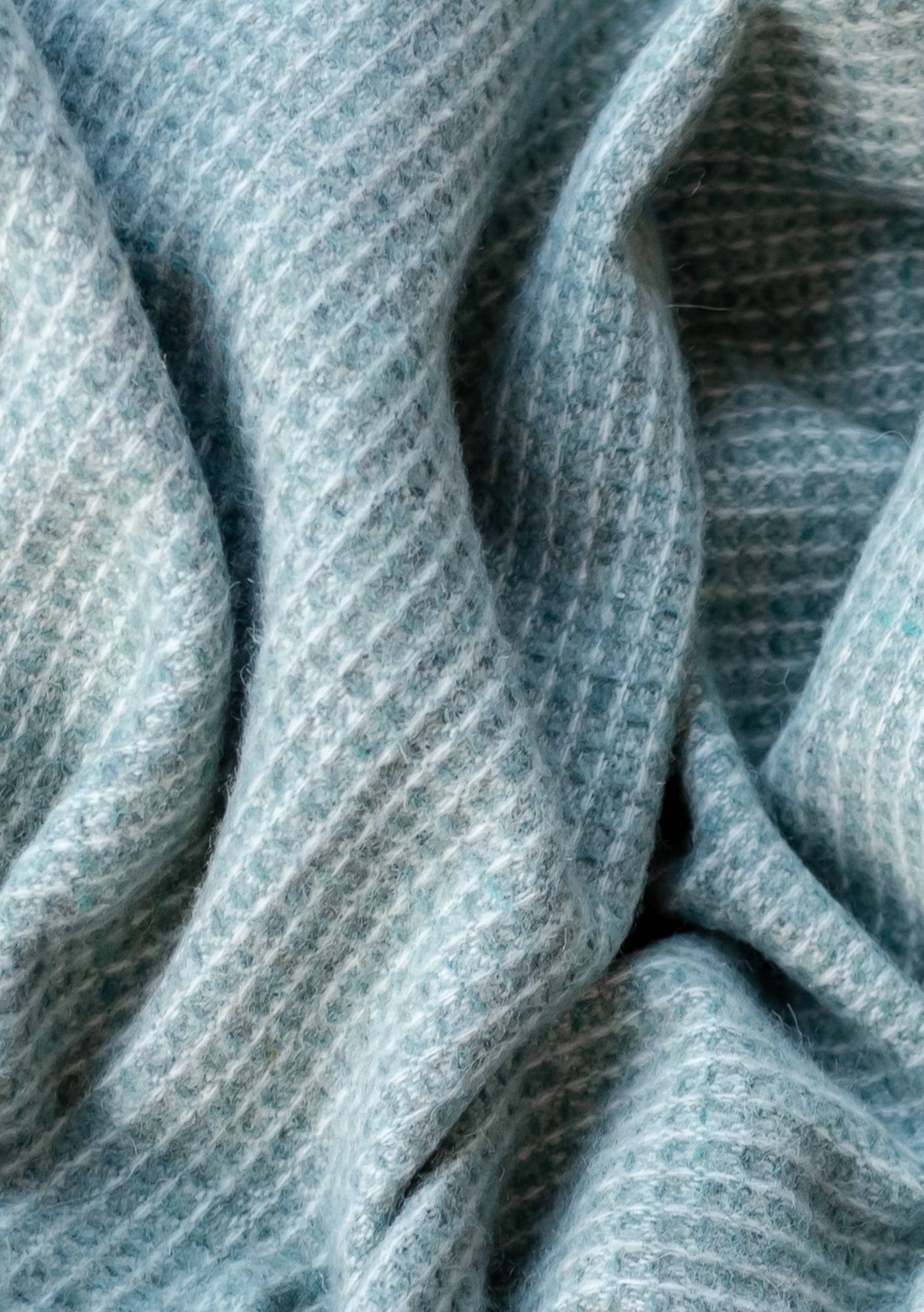 Recycled Wool Blanket in Sage Waffle