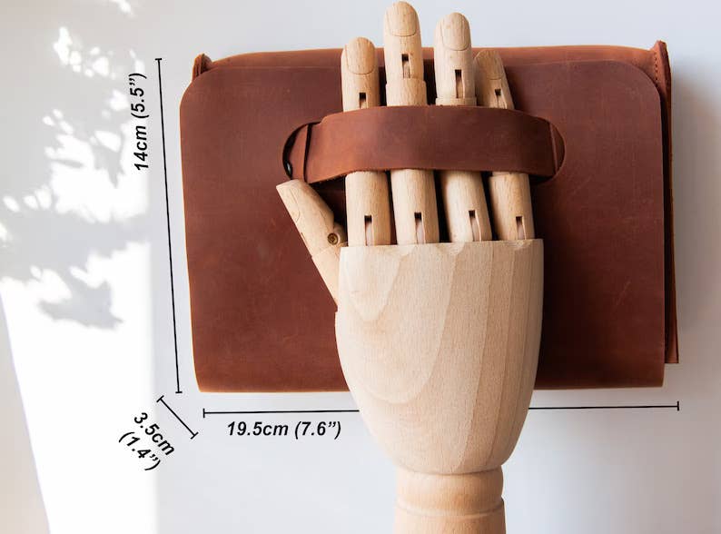 Leather Clutch Bag with Loop Handle