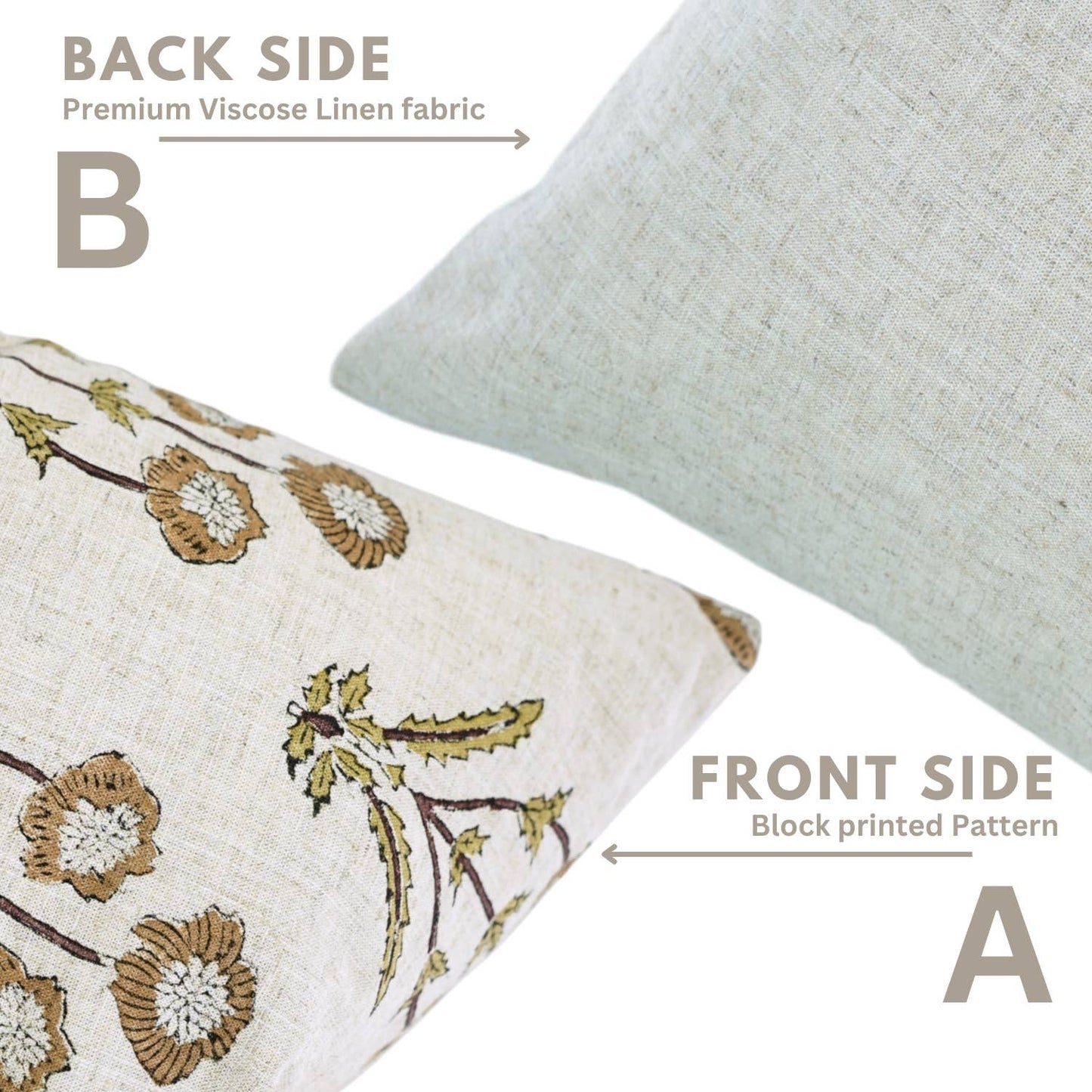 Block Linen Pillow Cover 18x18