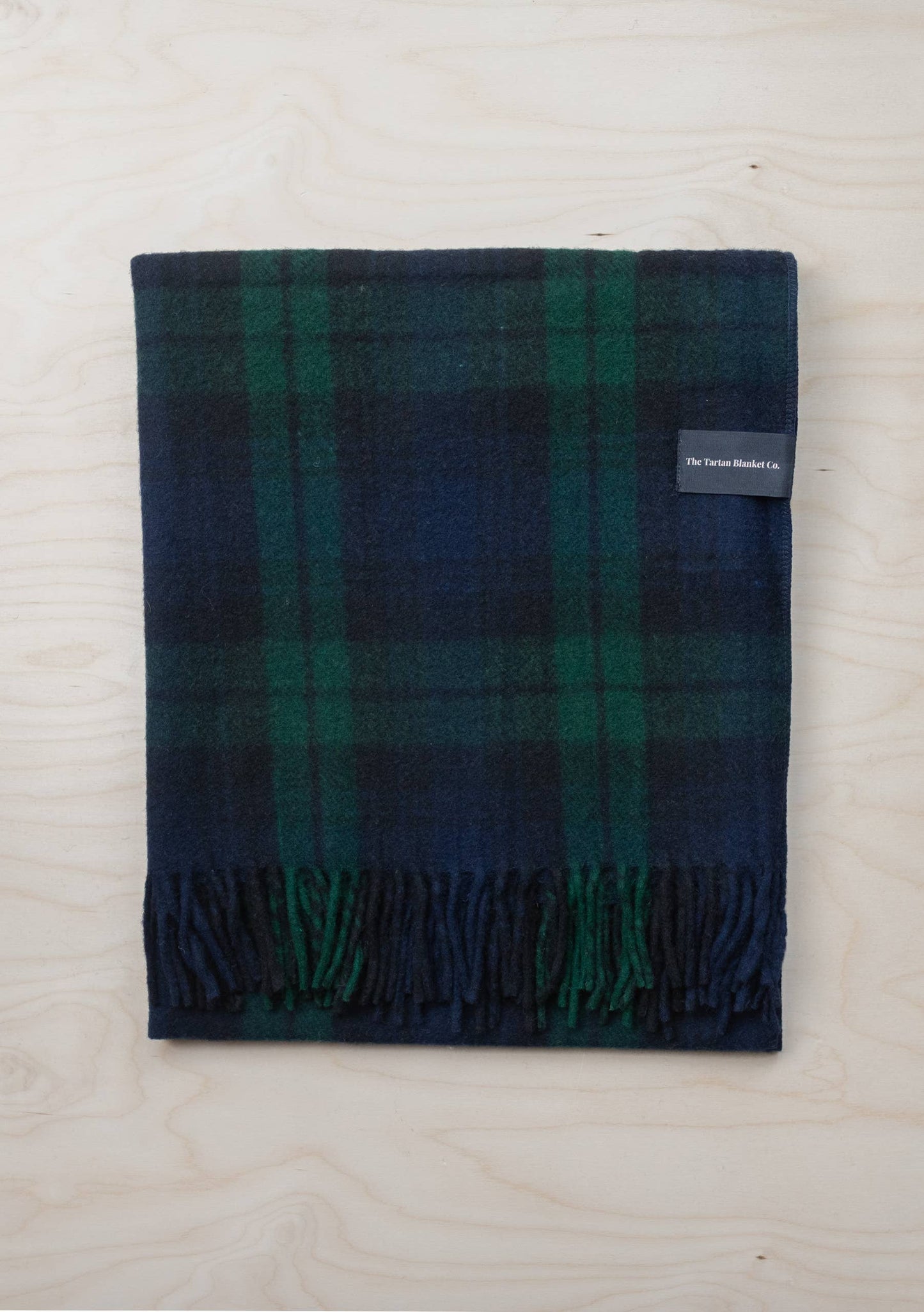 Recycled Wool Blanket in Black Watch Tartan