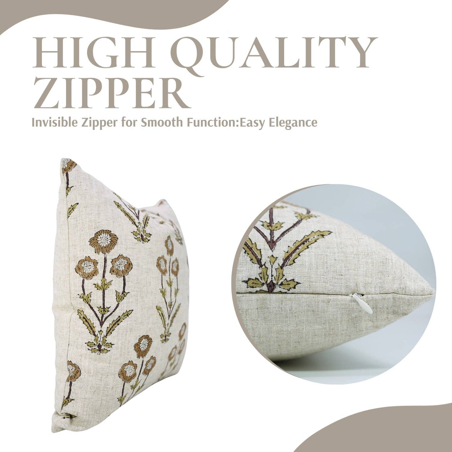 Block Linen Pillow Cover 18x18