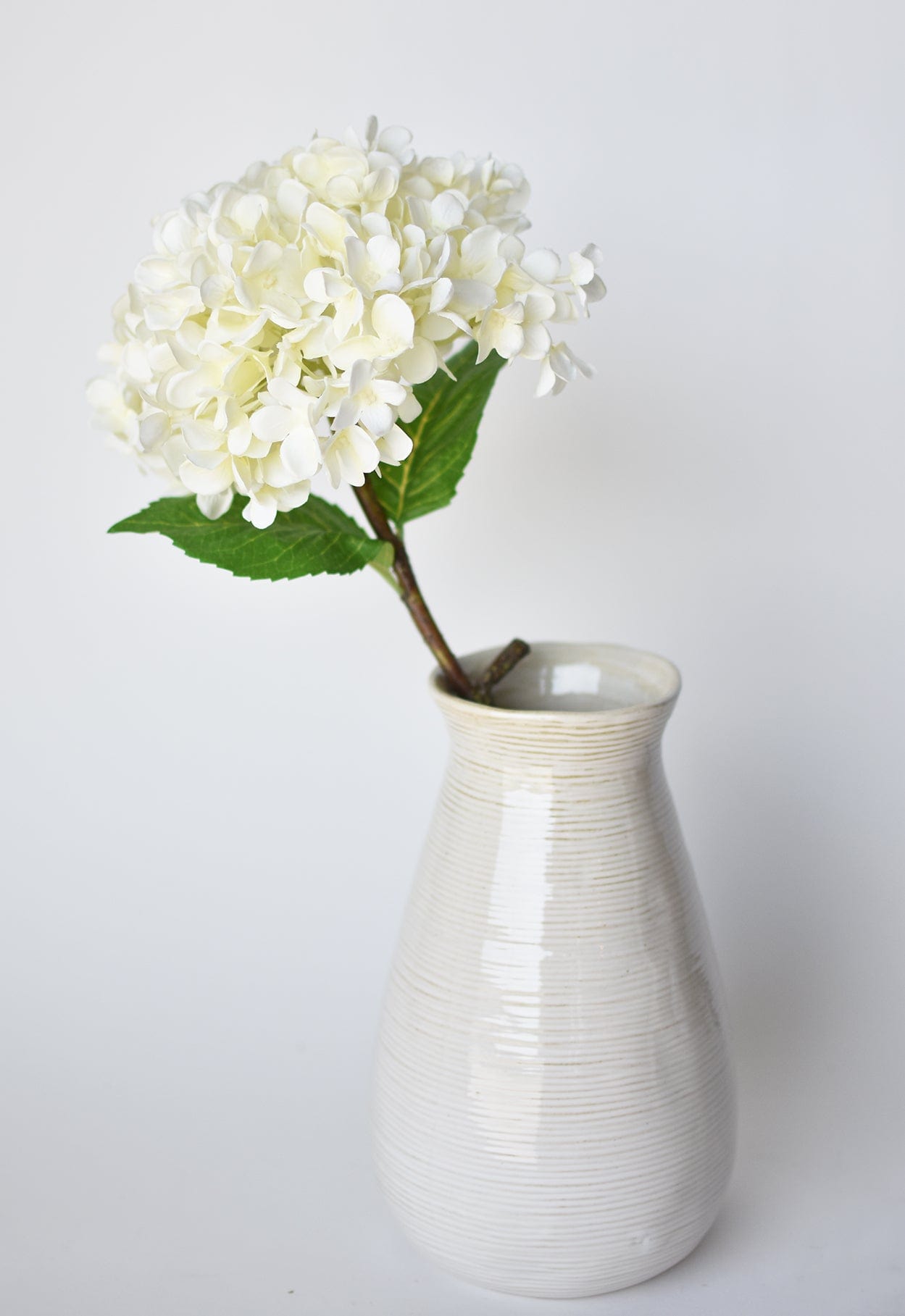 26" Faux Hydrangea Stem White