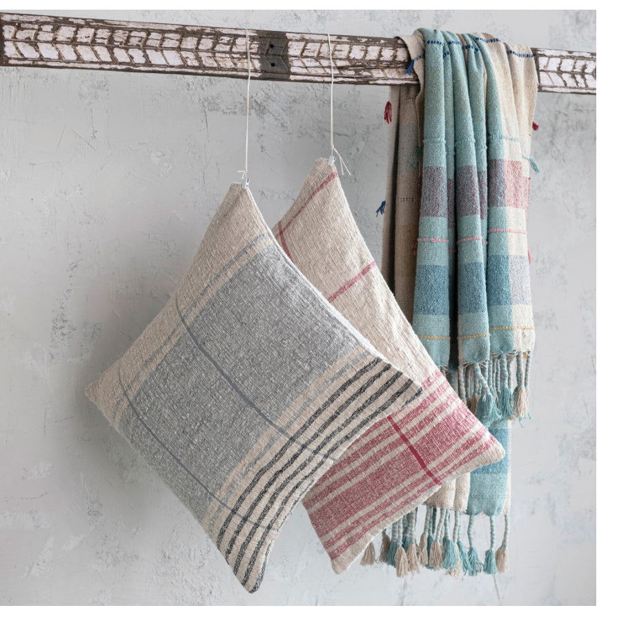 24”L x 16”W Woven Cotton Lumbar Pillow