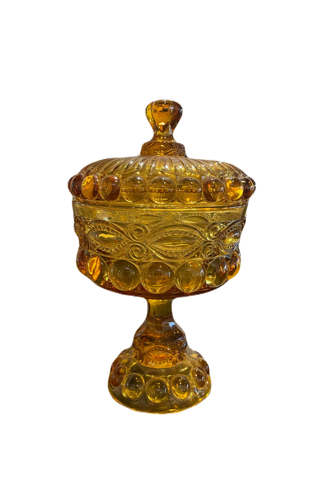 Amber Glass Candy Dish