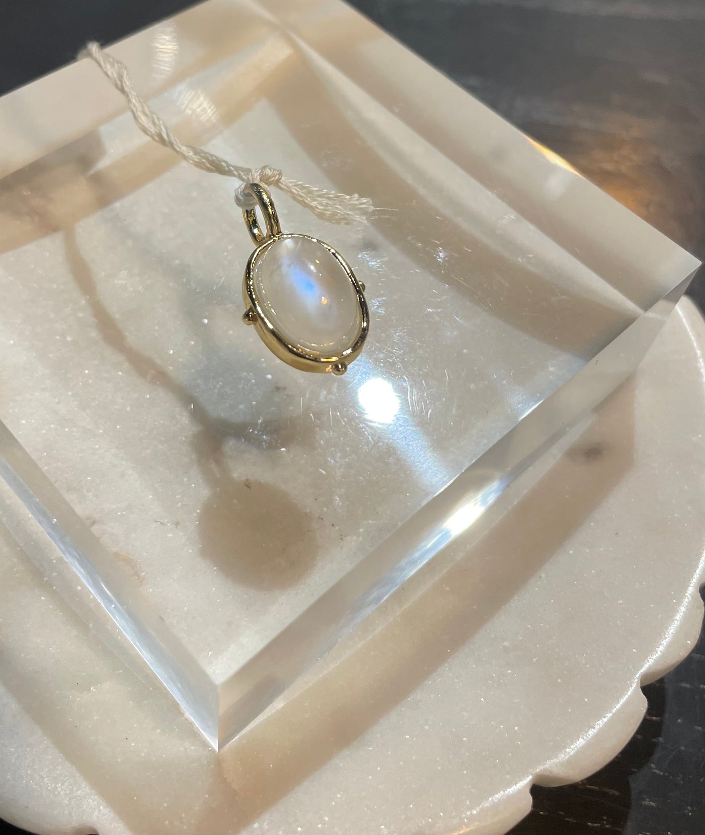 White Moonstone Roman Pendant