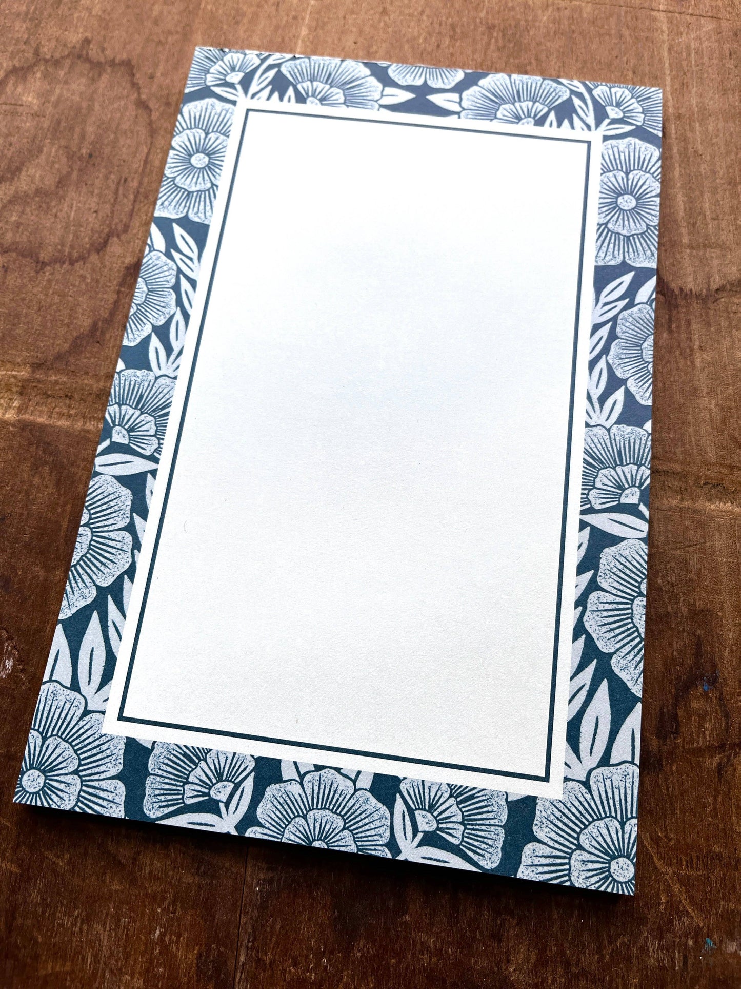 Teal Floral Notepad