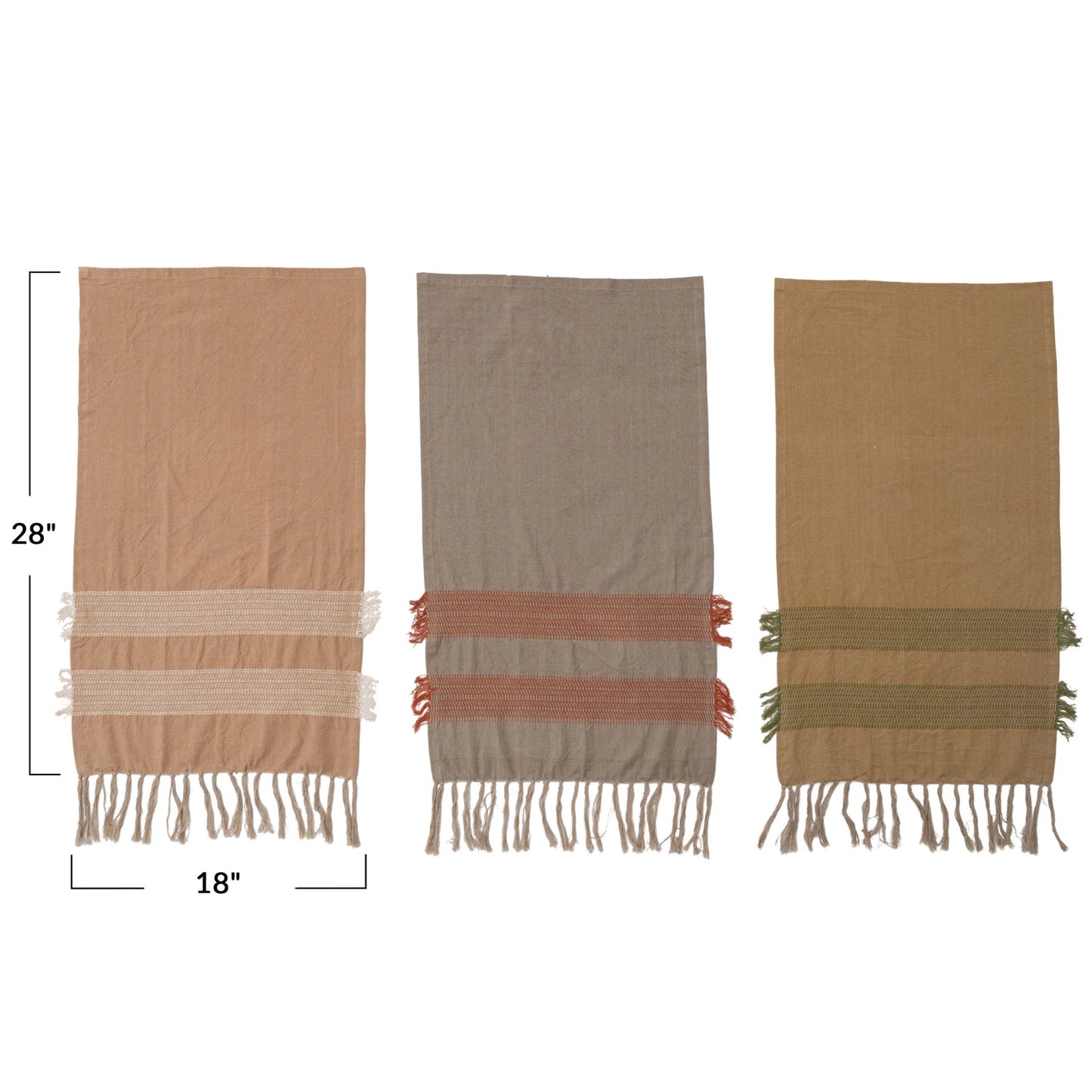 S/3 Cotton Fringed Tea Towels
