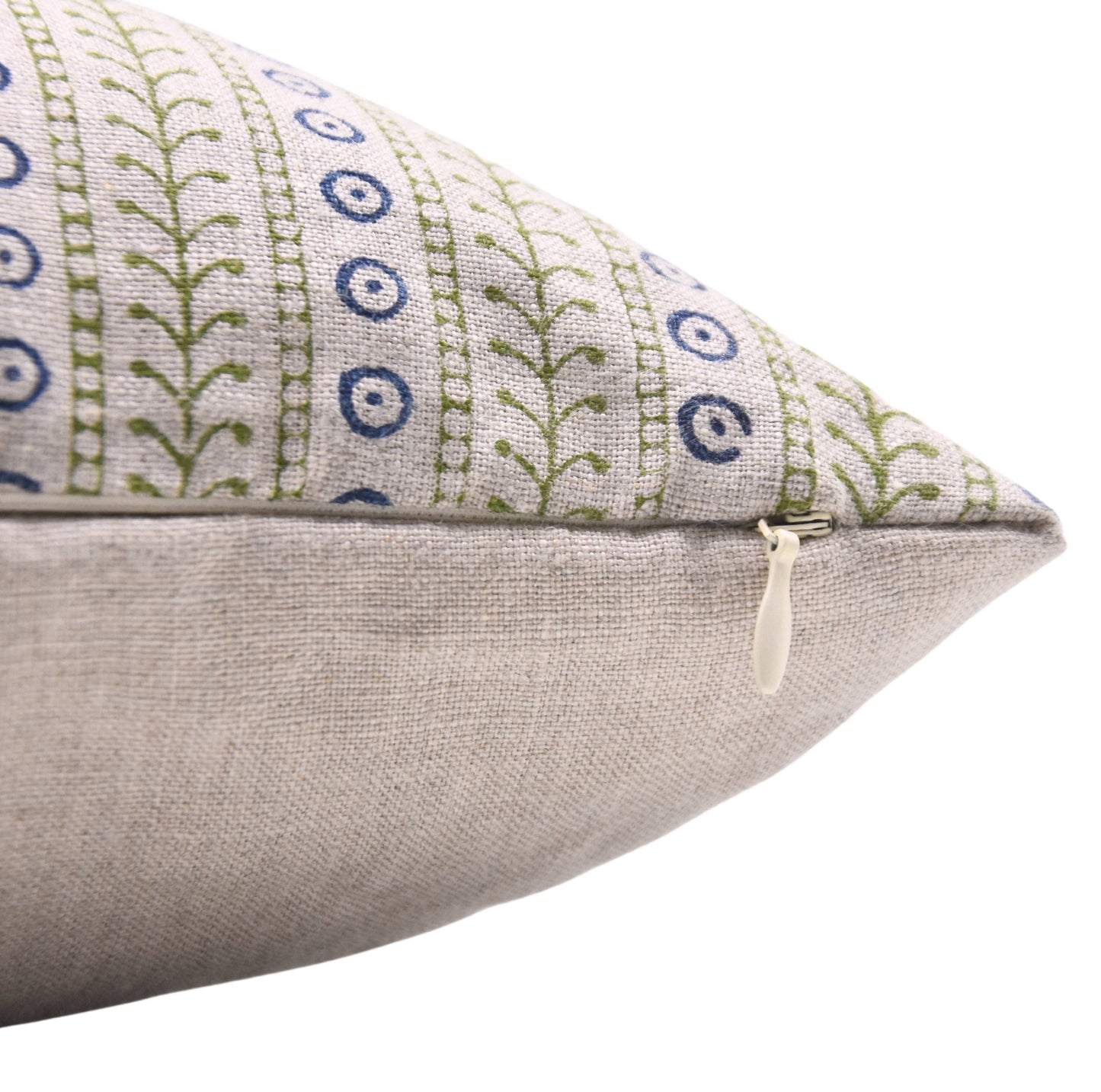 Natural Block Stripe Linen Pillow 14x36