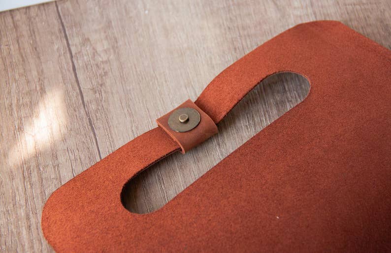 Leather Clutch Bag with Loop Handle