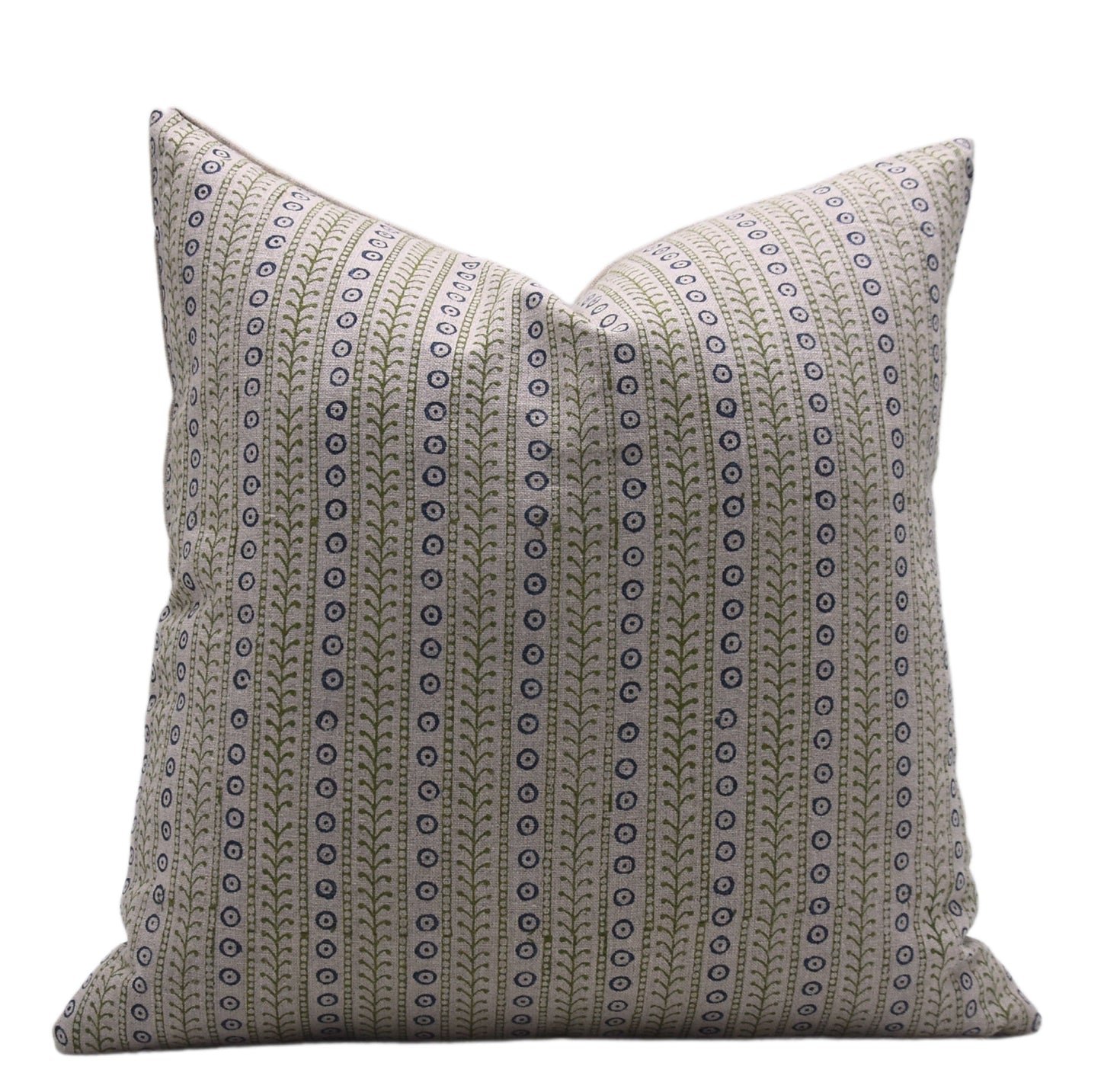 Natural Block Stripe Linen Pillow 14x36