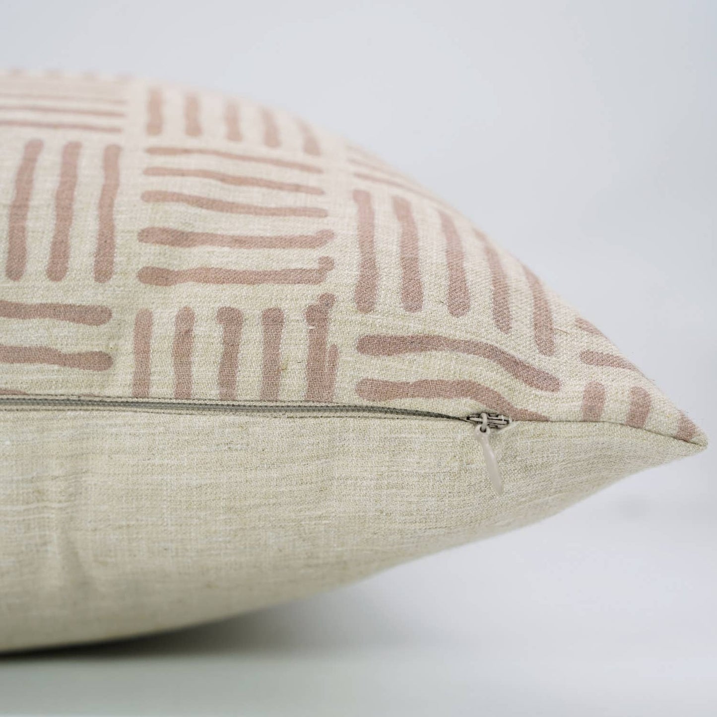 Crosshatch Block Print Linen Pillow 18x18