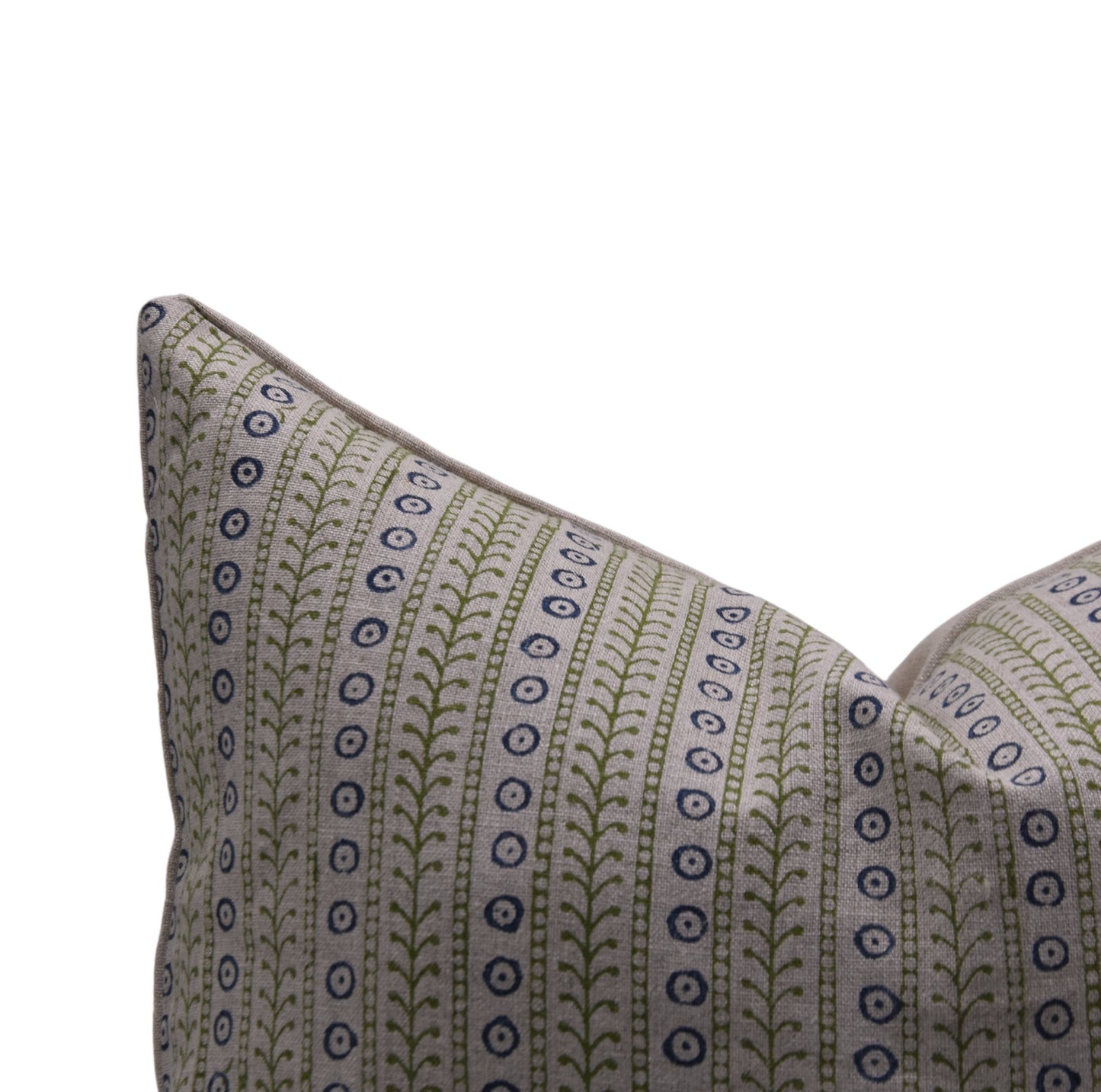 Natural Block Stripe Linen Pillow 14x36
