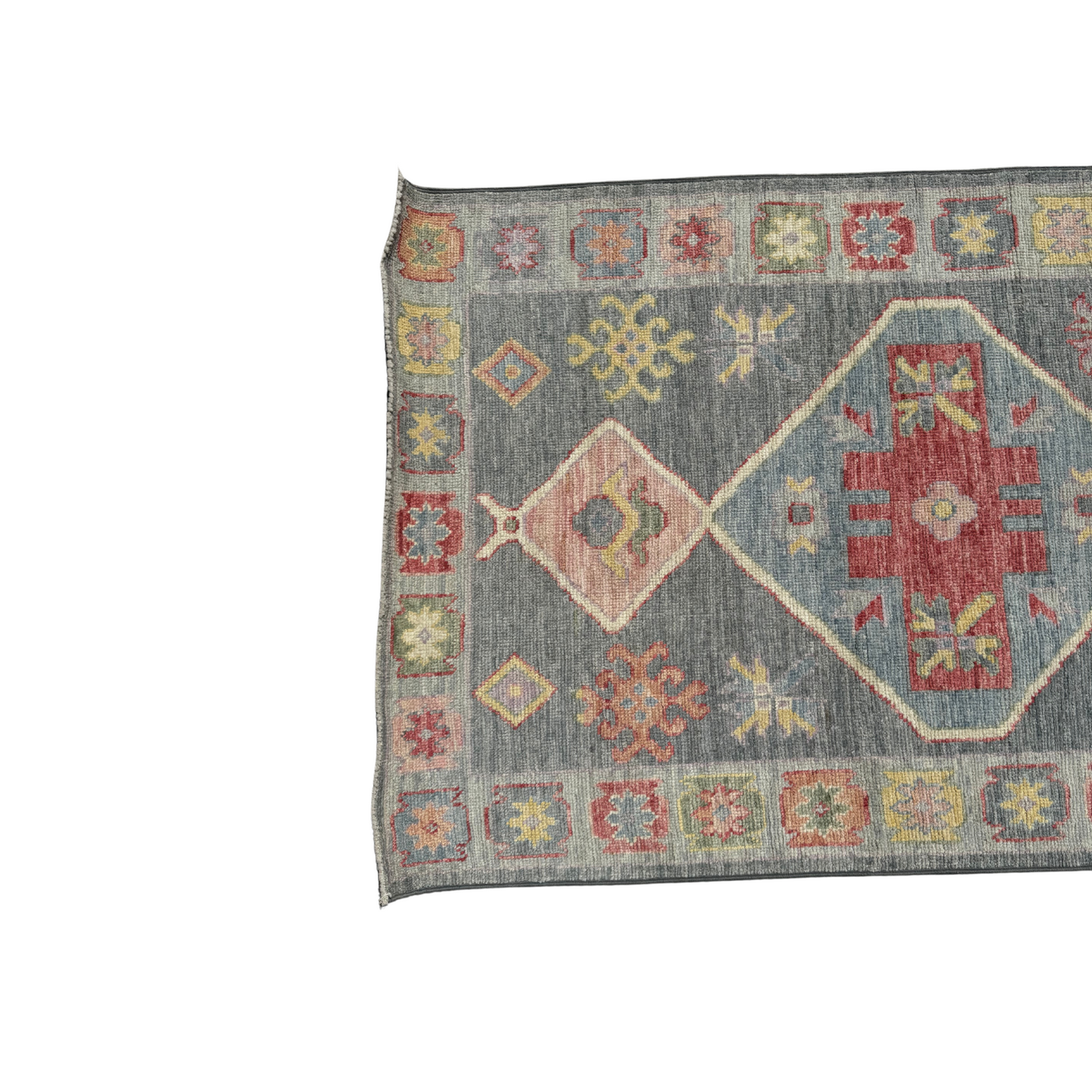Angora Wool Ushak Runner 2'11" x 9'9"