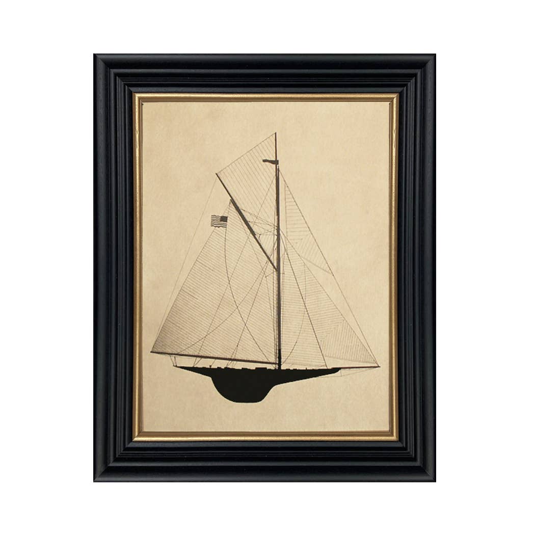 Framed Paper Cut Ship Silhouette - Reliance