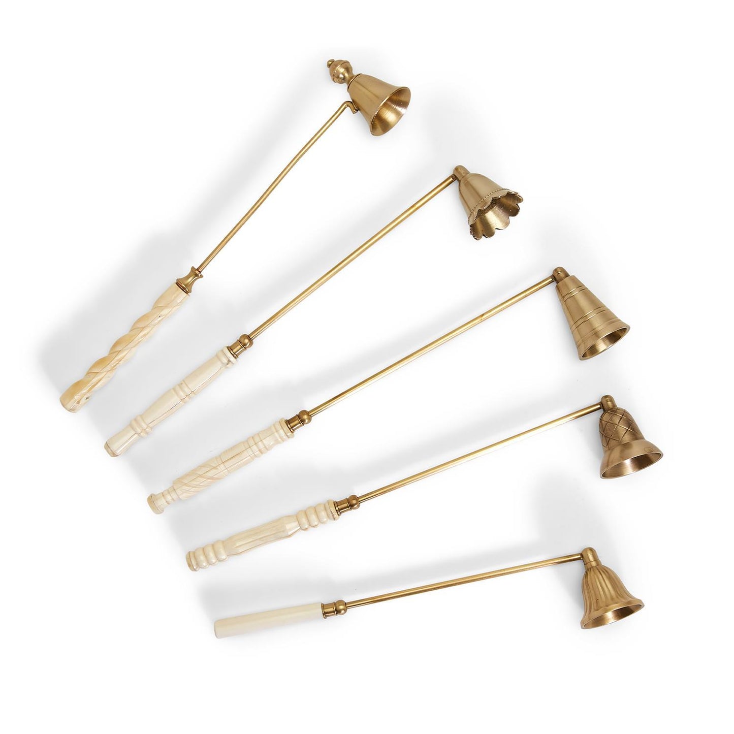 Antiqued Brass & Bone Candle Snuffer