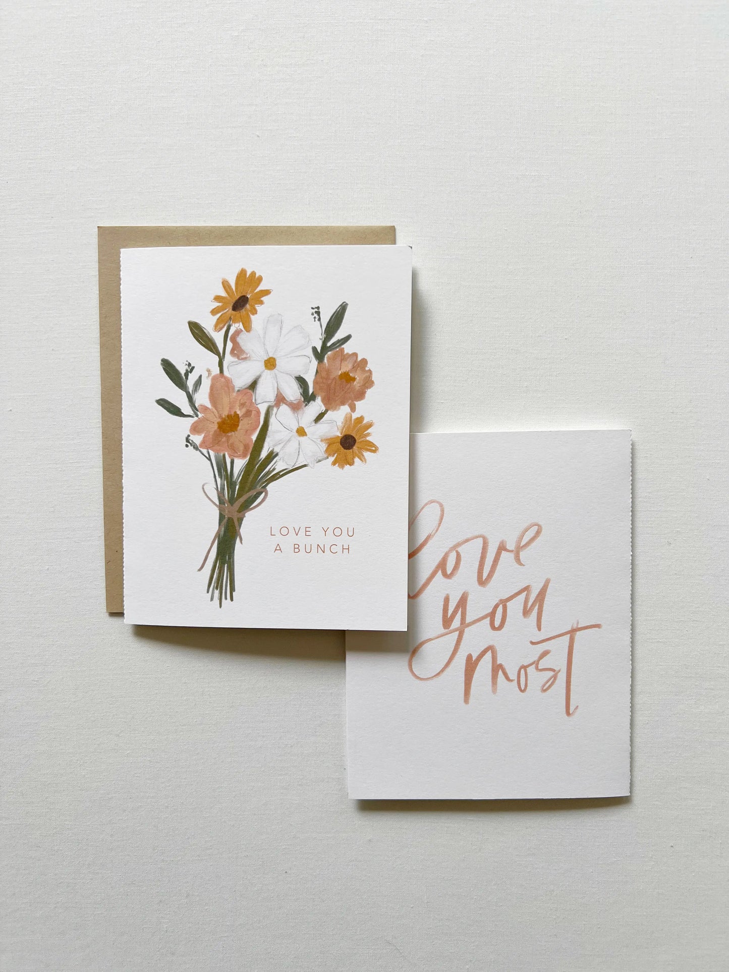 Love You a Bunch + Love You Most - 2 in 1 Card & Postcard