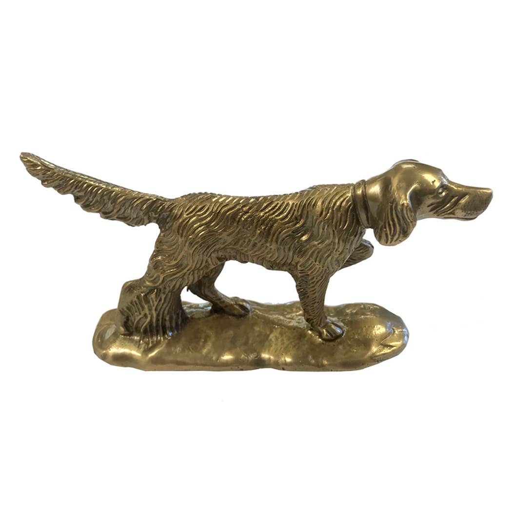 Brass Pointer Dog Paperweight