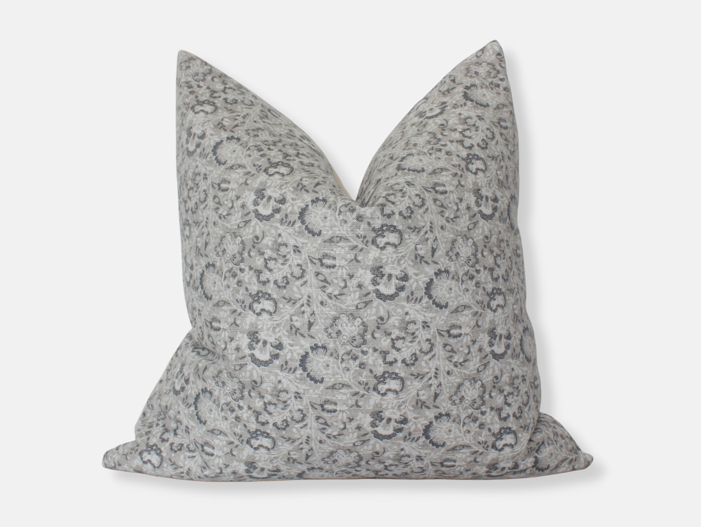 Greige Floral Pillow 20" x 20"
