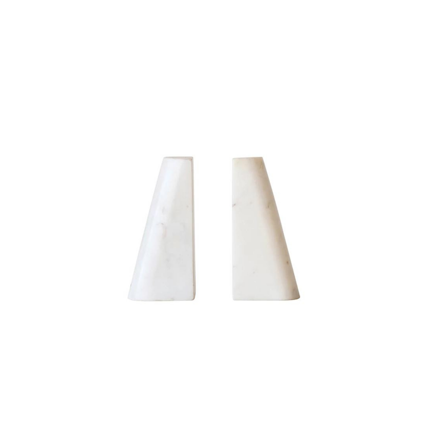 white marble bookends