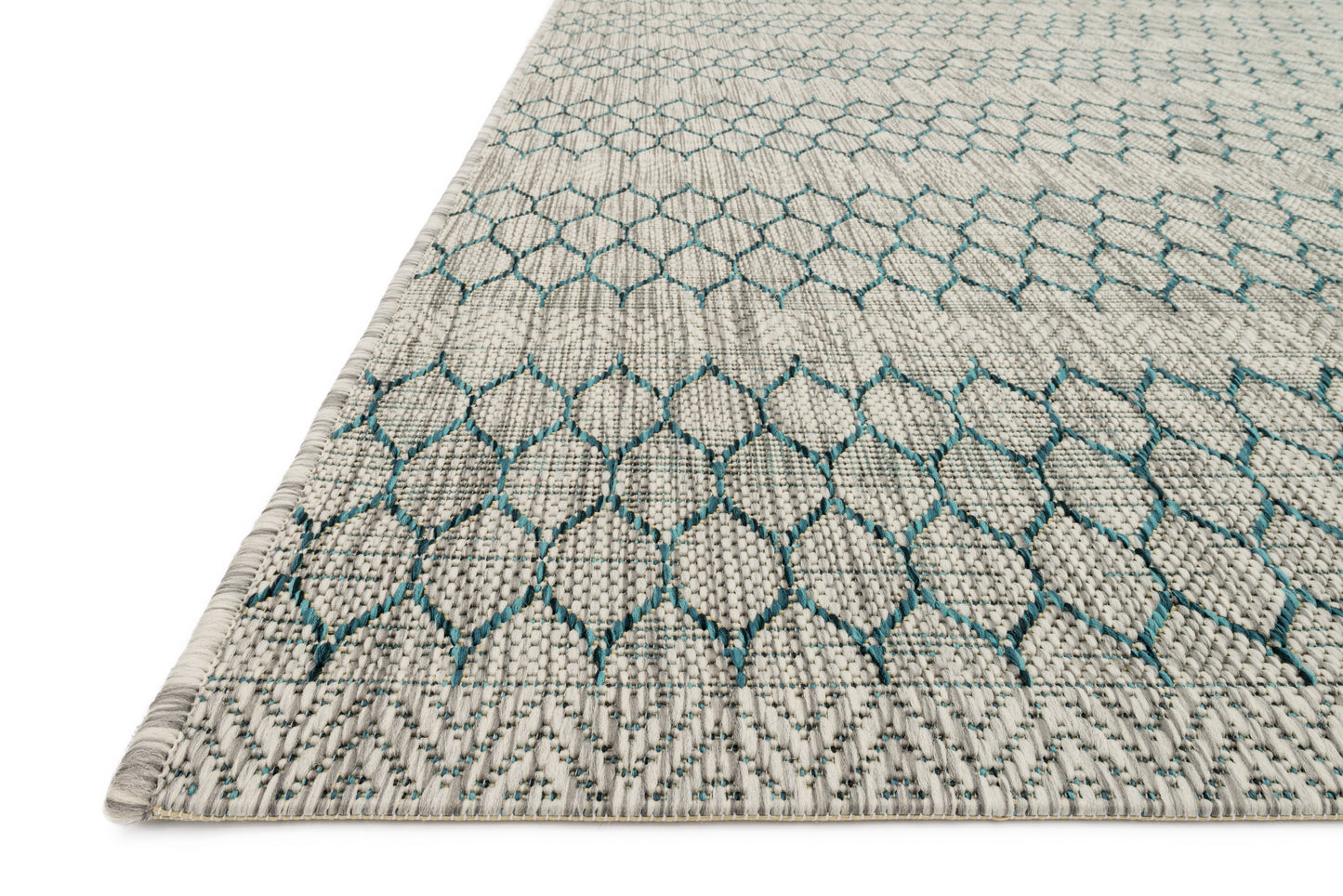 Isle Indoor/Outdoor Rug - Grey/Teal - IE-01