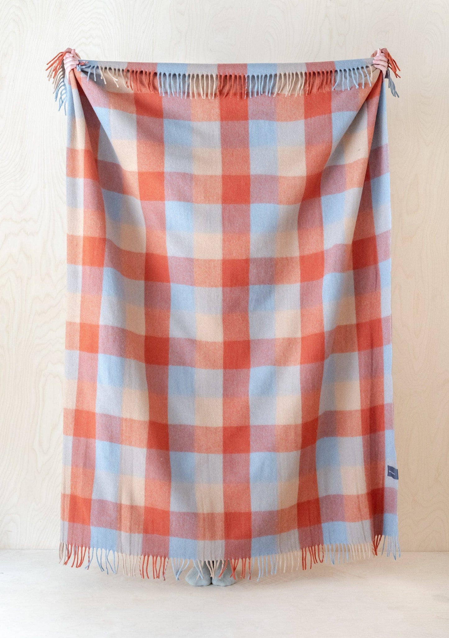 Recycled Wool Blanket in Cedar Meadow Check