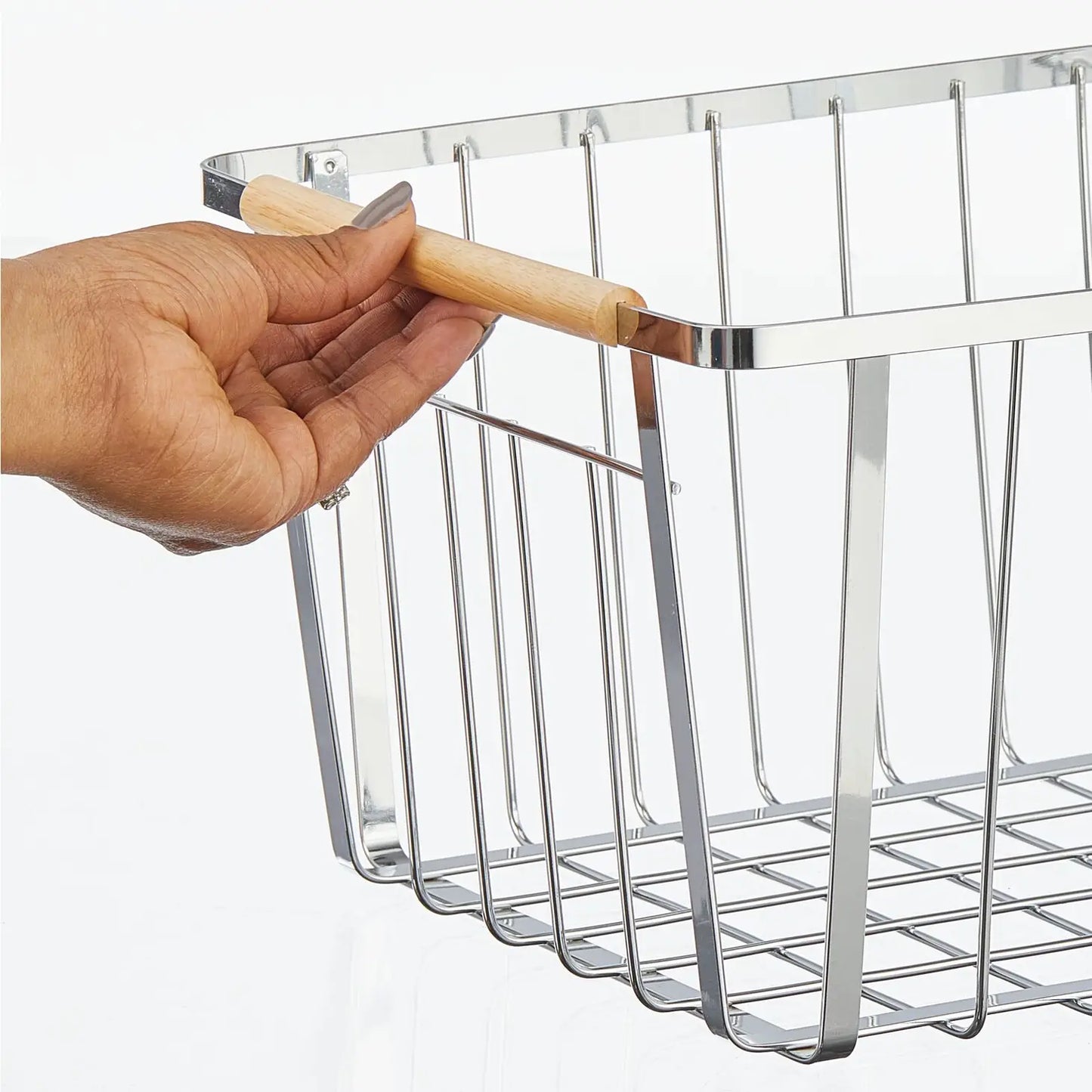 S/3 Wire Baskets with Wood Handles