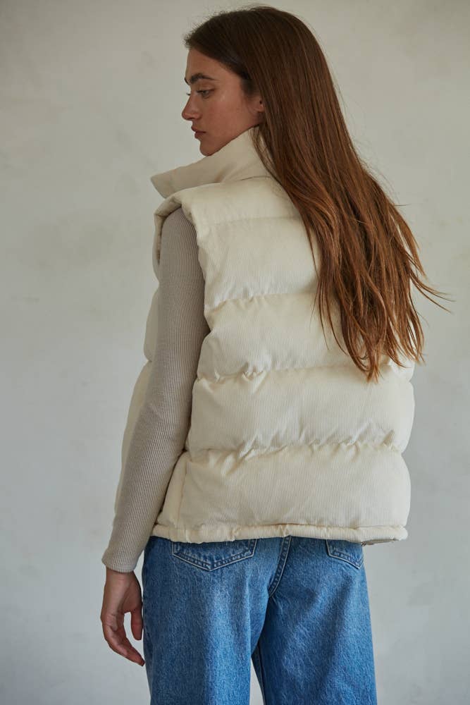 Corduroy Mock Neck Vest