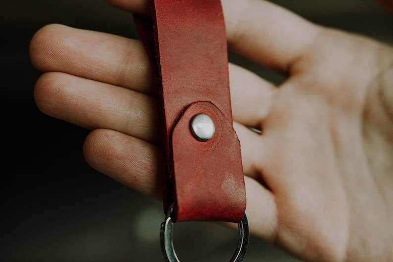 Leather keychain