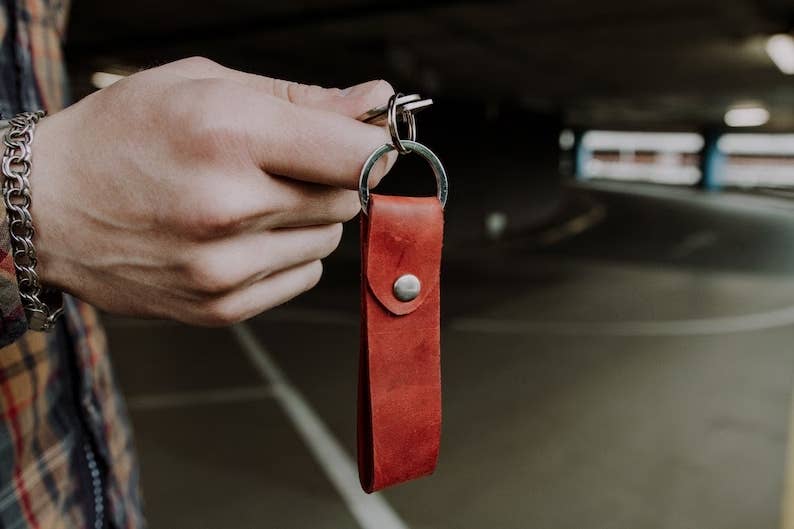 Leather keychain