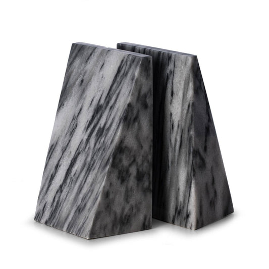 Grey Marble Wedge Bookend