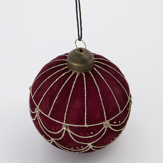 Maroon Velour Ornament