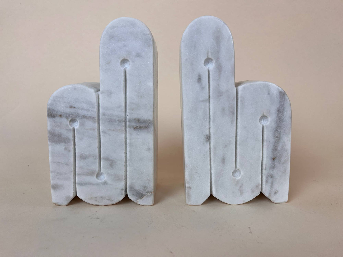 S/2 Marble Art Deco Bookends