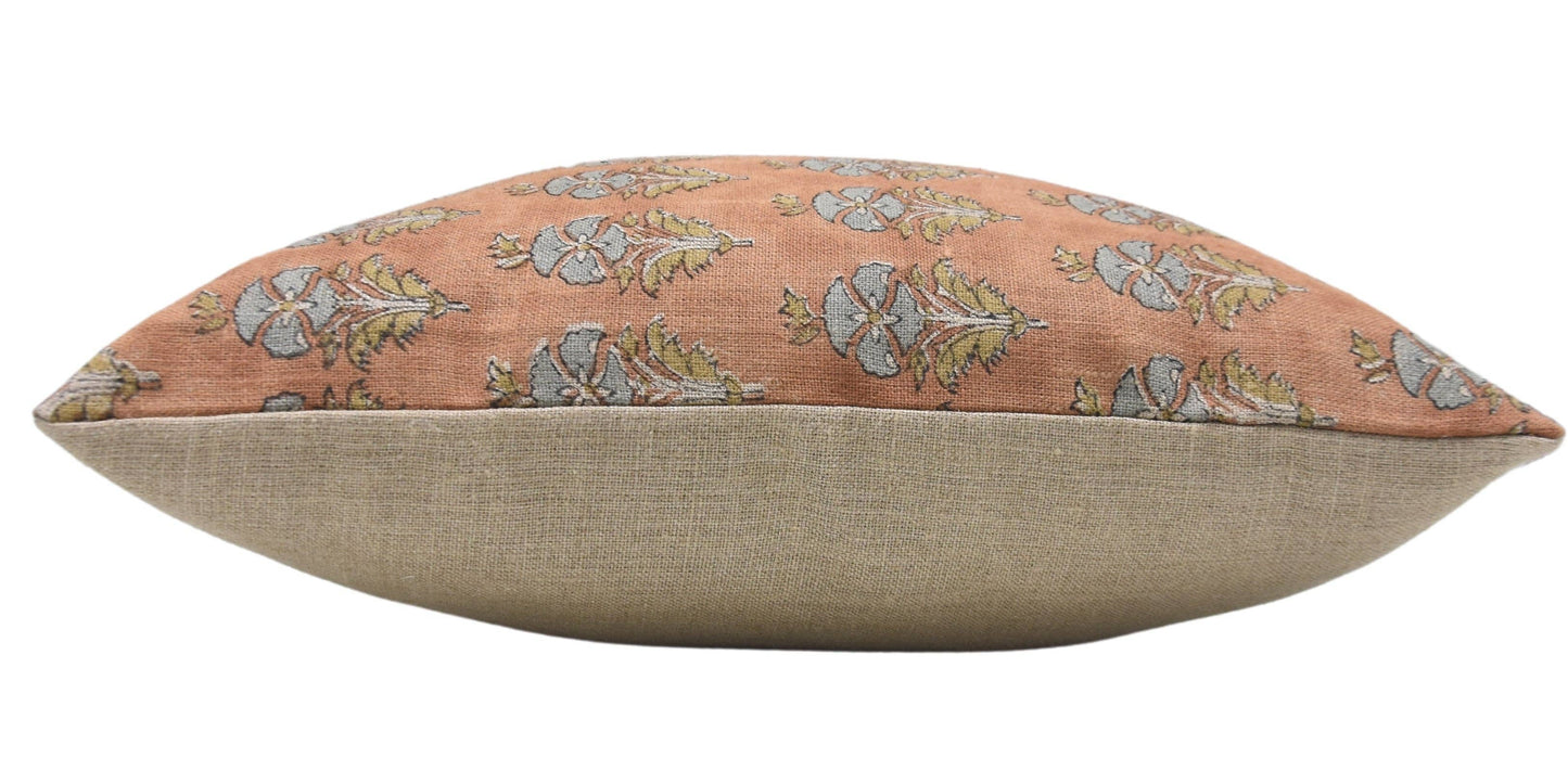 Mor Mukut Block Print Thick Linen Pillow Cover -