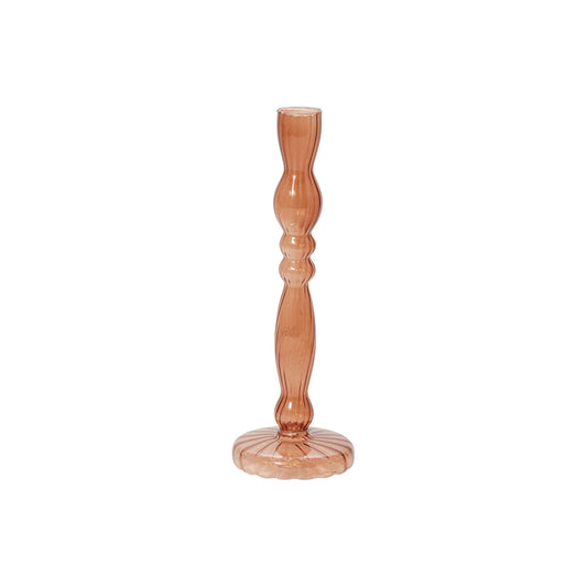 Raywood Amber Glass Candle Holder