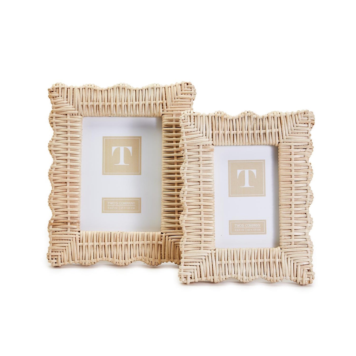 Wicker Weave Scalloped Frames