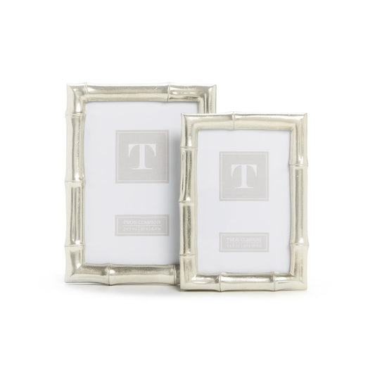 Silver Faux Bamboo Photo Frames