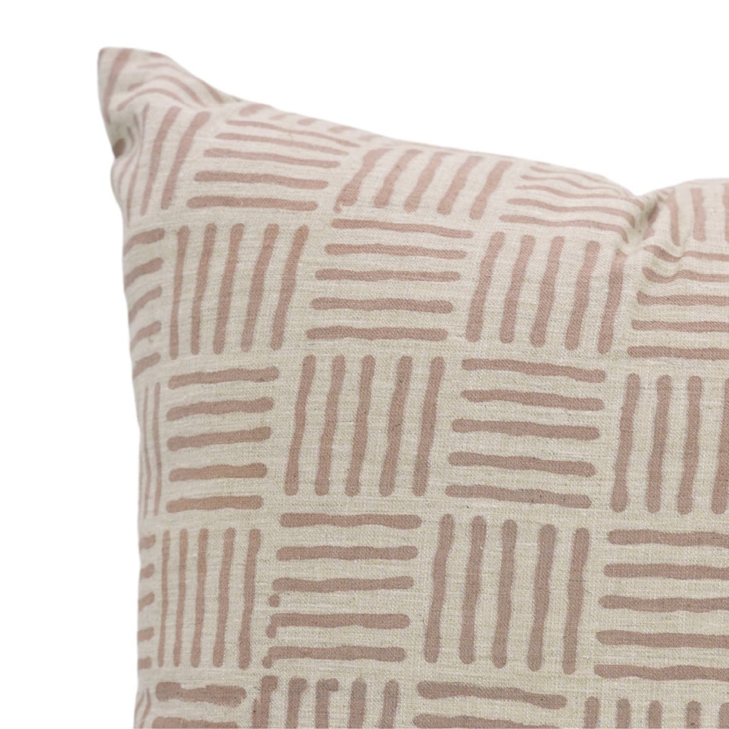 Crosshatch Block Print Linen Pillow 18x18