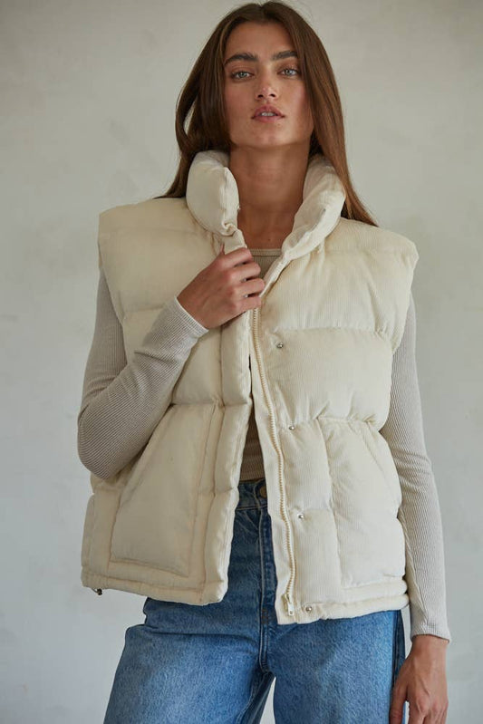 Corduroy Mock Neck Vest