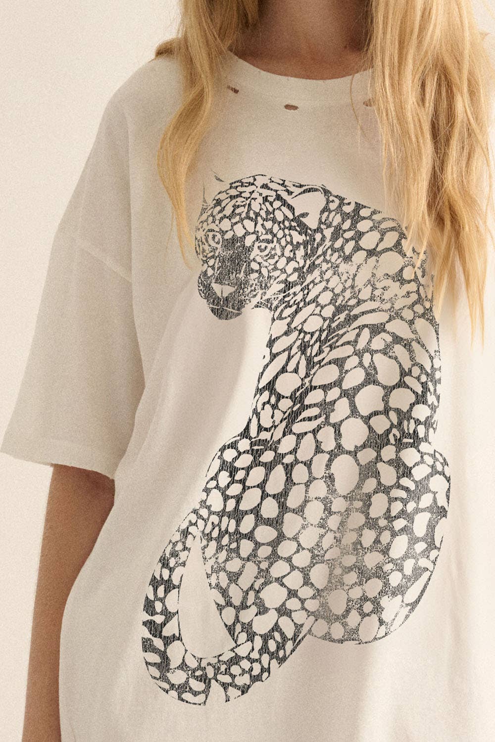 Cheetah Mineral-Washed Oversized Graphic Tee